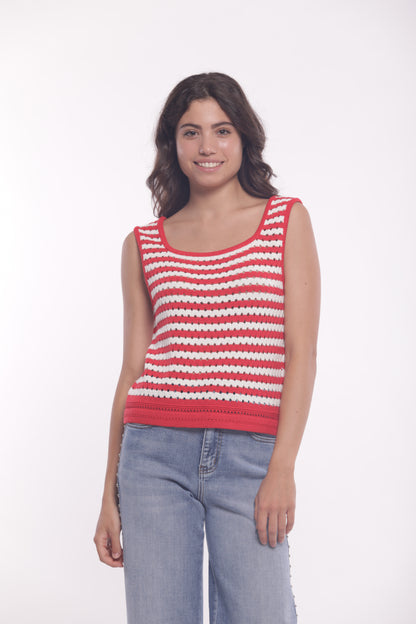 TOP IN MAGLIA A RIGHE