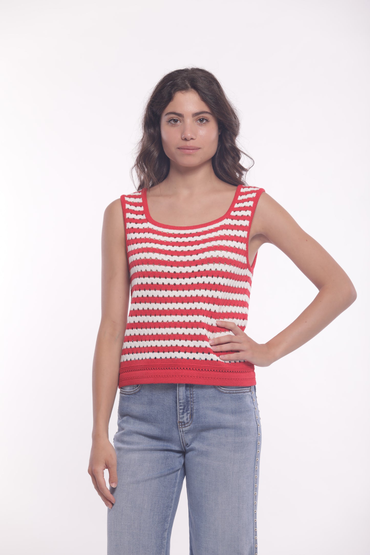 TOP IN MAGLIA A RIGHE