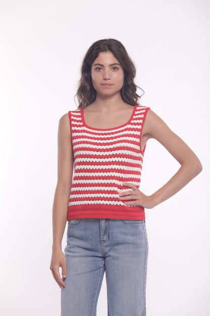 TOP IN MAGLIA A RIGHE