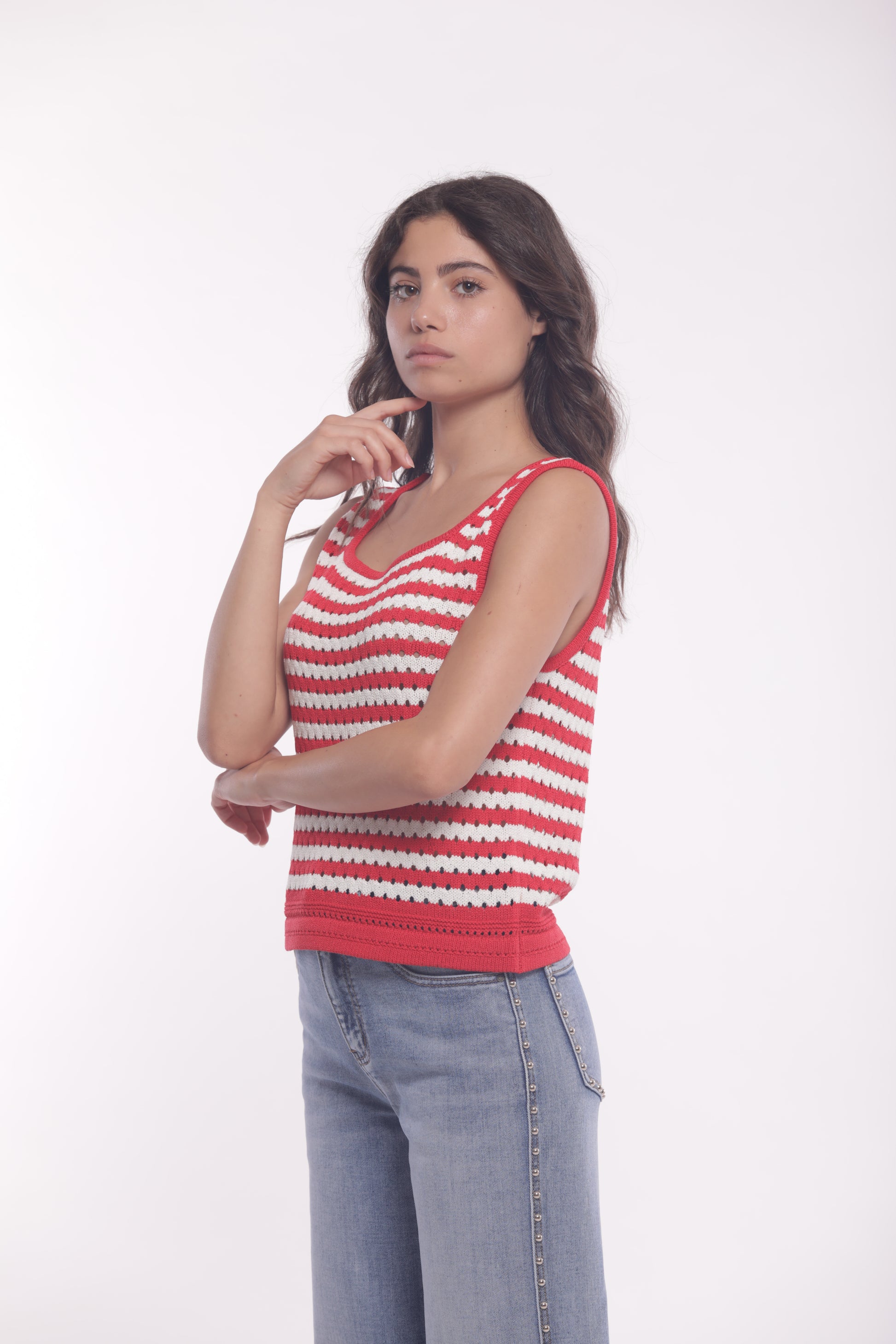 TOP IN MAGLIA A RIGHE