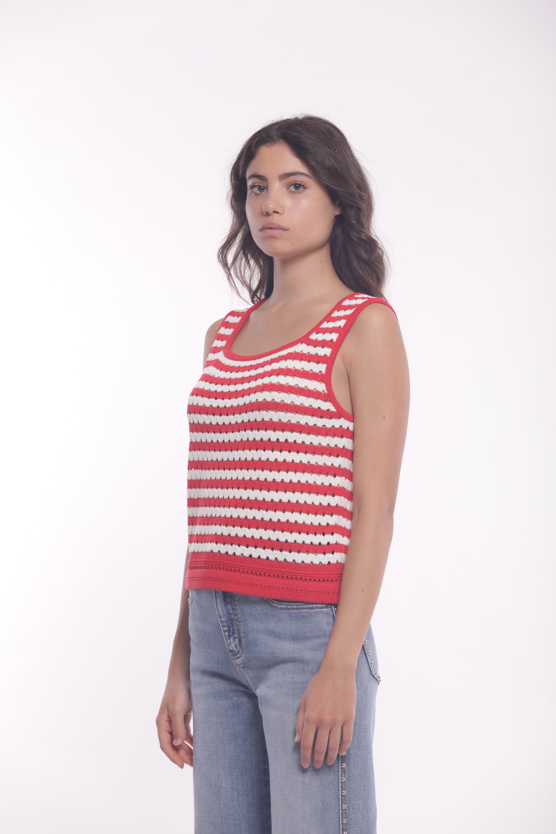 TOP IN MAGLIA A RIGHE