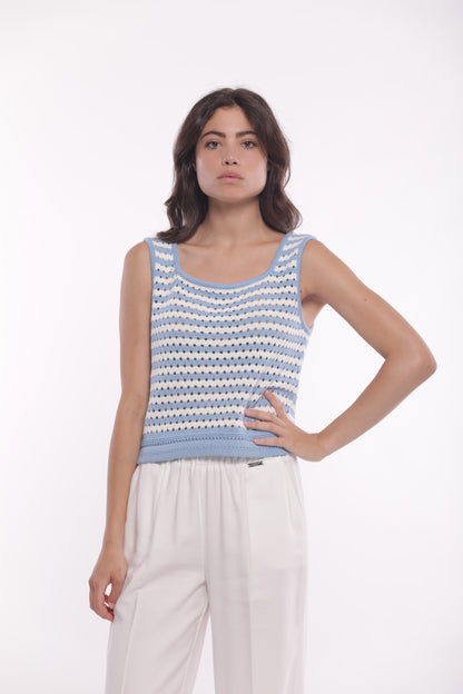 TOP IN MAGLIA A RIGHE