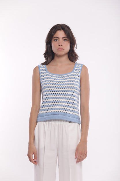 TOP IN MAGLIA A RIGHE