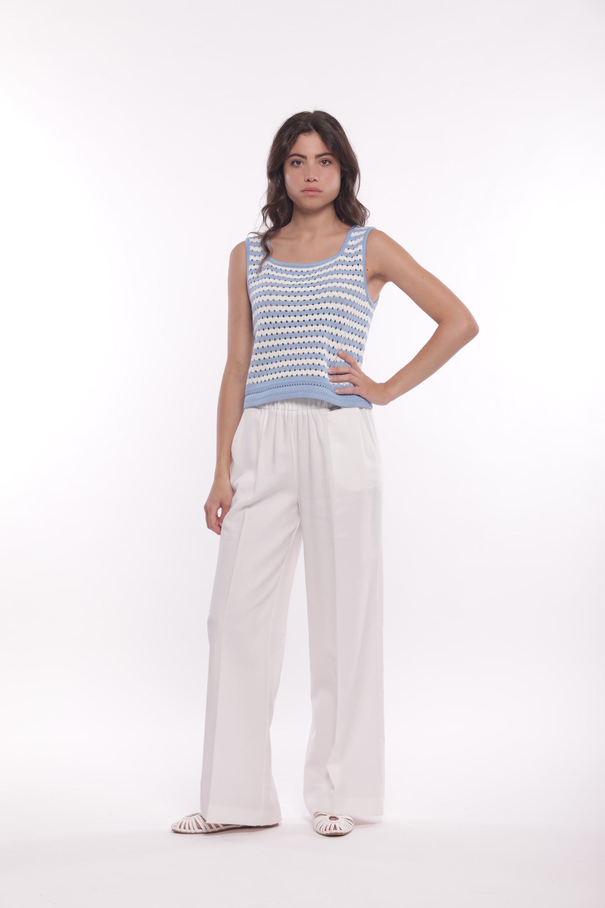 TOP IN MAGLIA A RIGHE