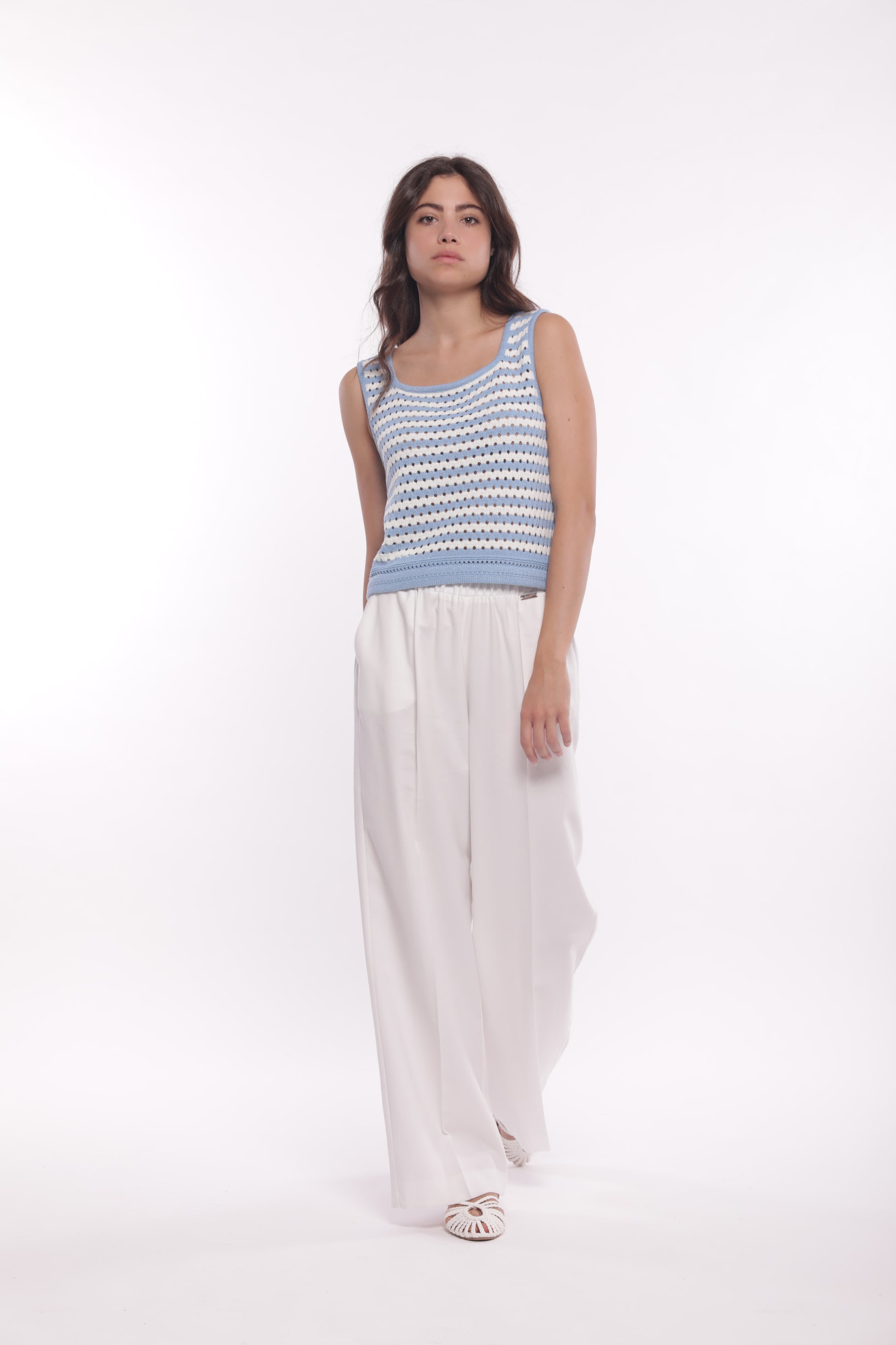 TOP IN MAGLIA A RIGHE