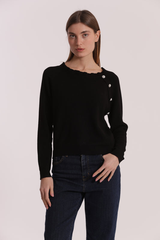 MAGLIA CON BOTTONI GIOIELLO
