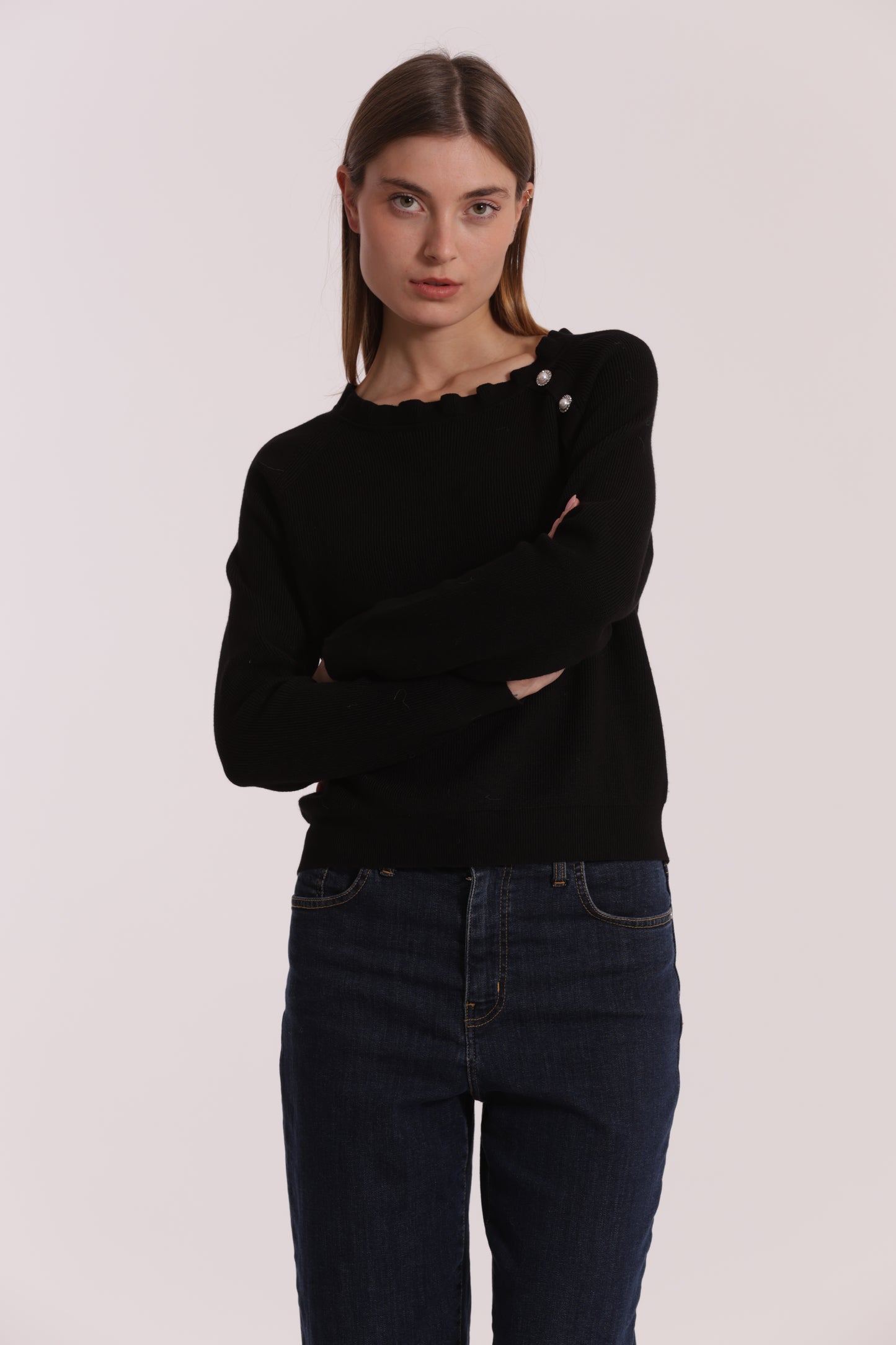 MAGLIA CON BOTTONI GIOIELLO