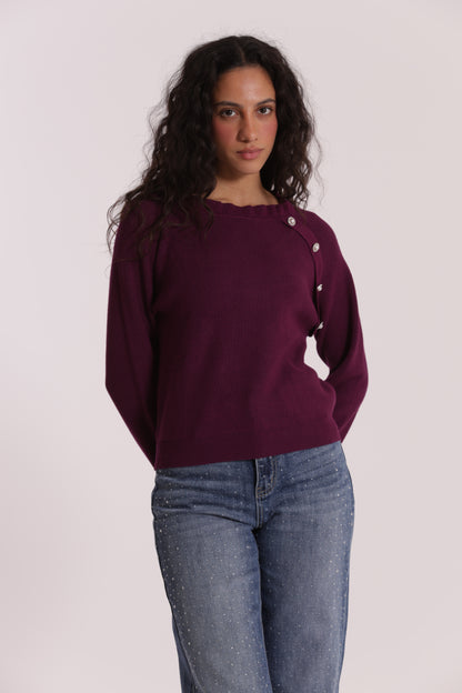 MAGLIA CON BOTTONI GIOIELLO