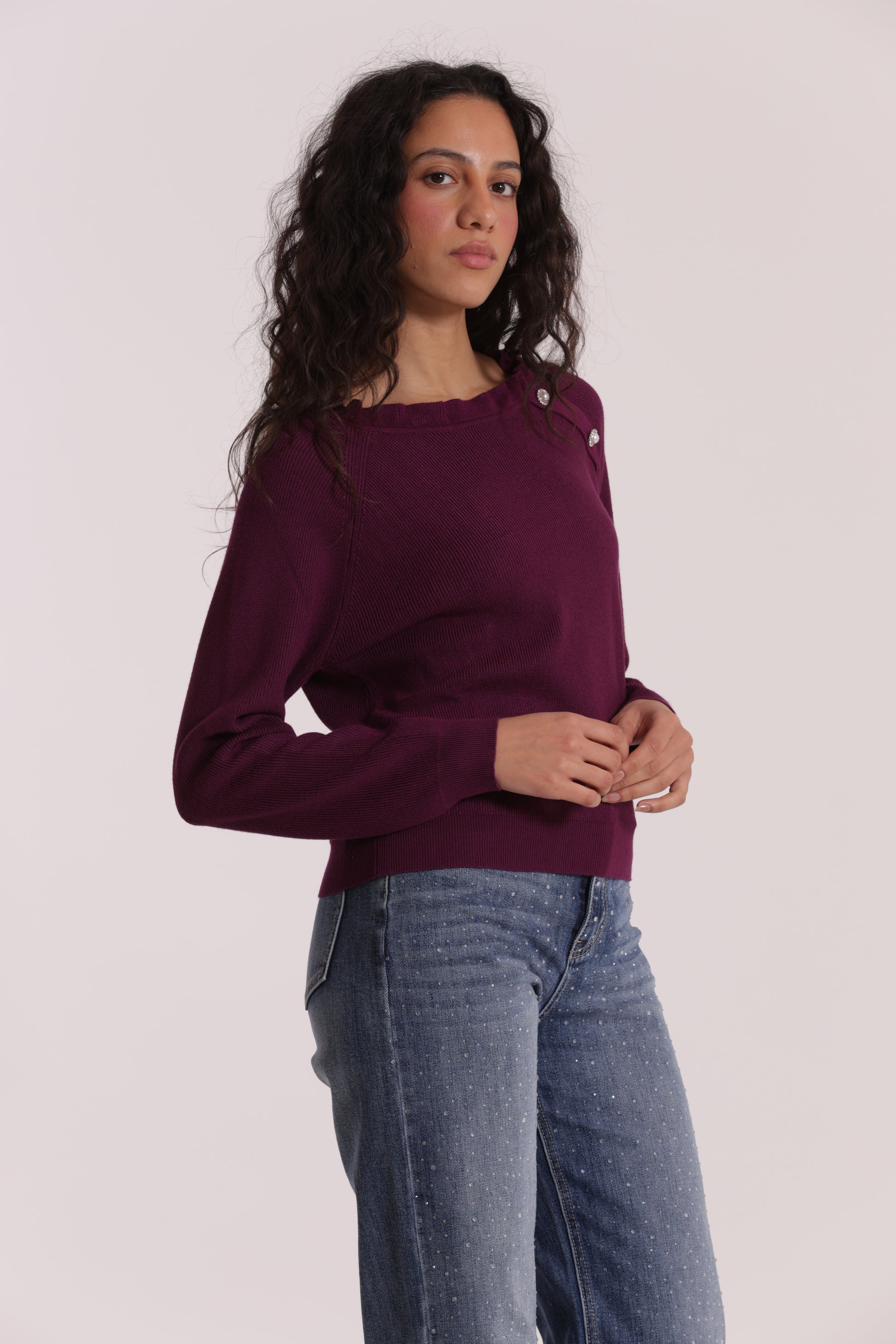 MAGLIA CON BOTTONI GIOIELLO