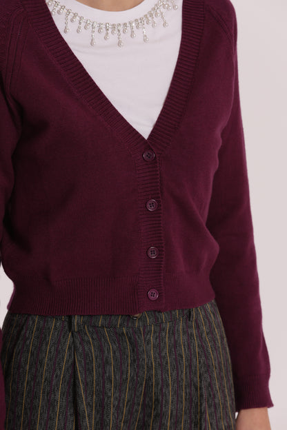 MAGLIA CARDIGAN CON BOTTONI GIOIELLO