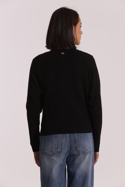 MAGLIA CARDIGAN CON CHIUSURA OBLICLA
