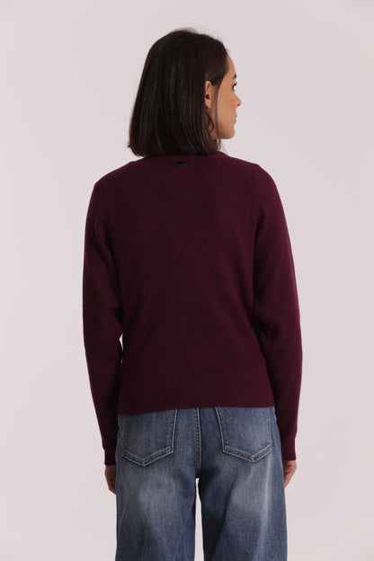 MAGLIA CARDIGAN CON CHIUSURA OBLICLA