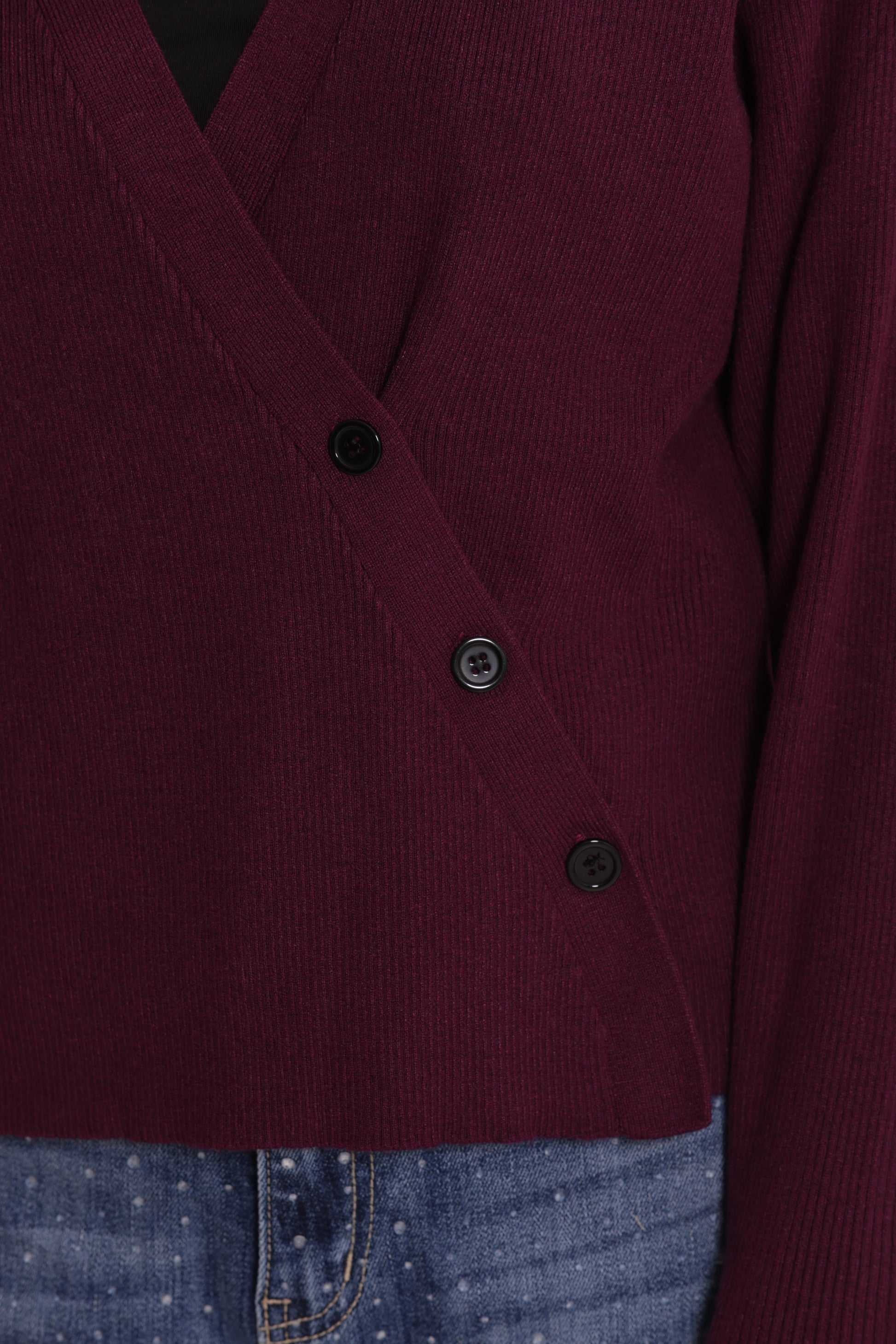 MAGLIA CARDIGAN CON CHIUSURA OBLICLA