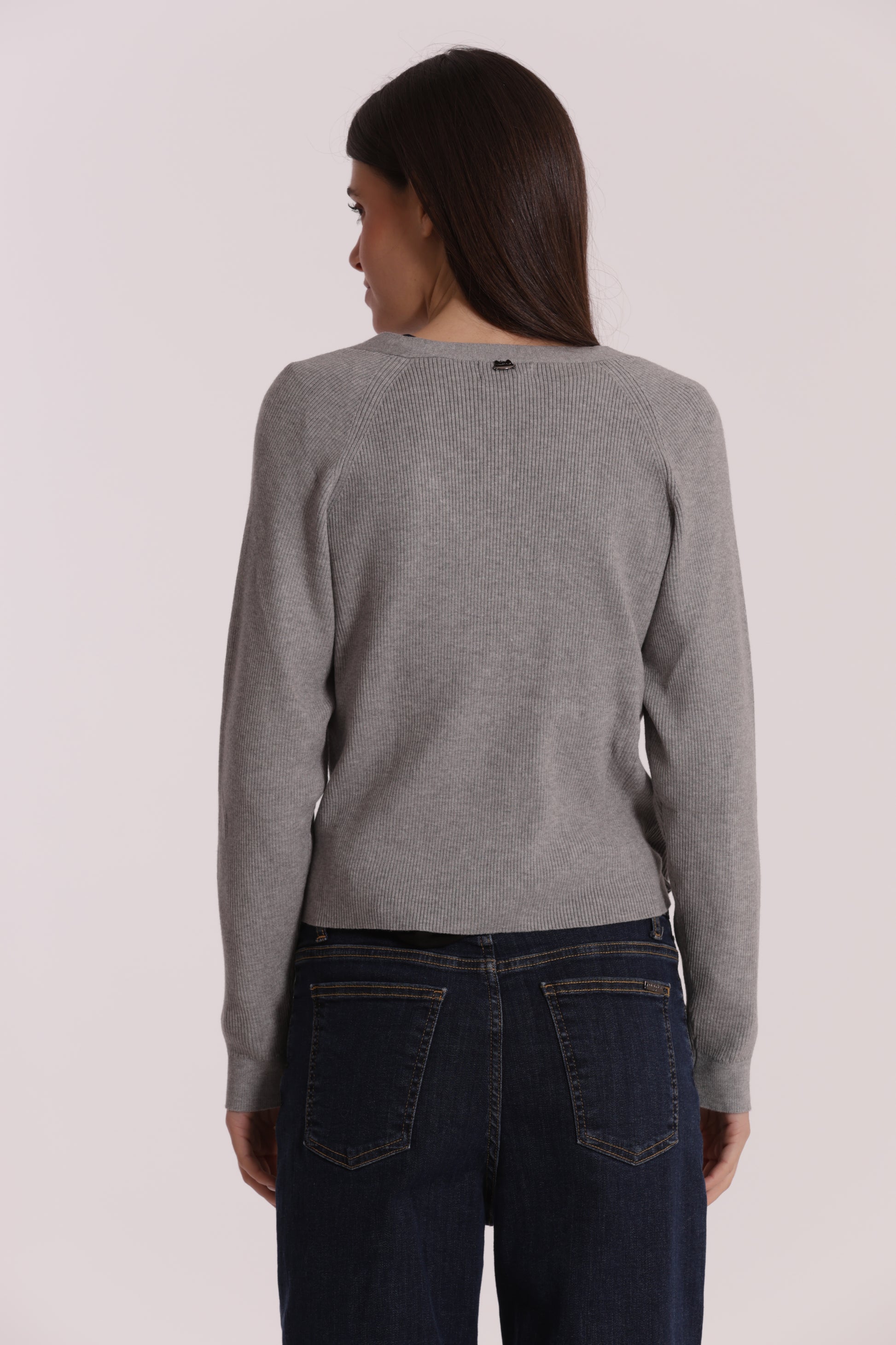 MAGLIA CARDIGAN CON CHIUSURA OBLICLA