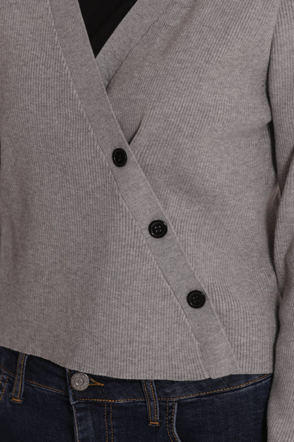 MAGLIA CARDIGAN CON CHIUSURA OBLICLA