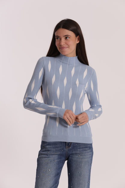 MAGLIA BICOLOR CON FANTASIA ROMBI