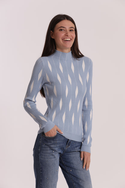 MAGLIA BICOLOR CON FANTASIA ROMBI