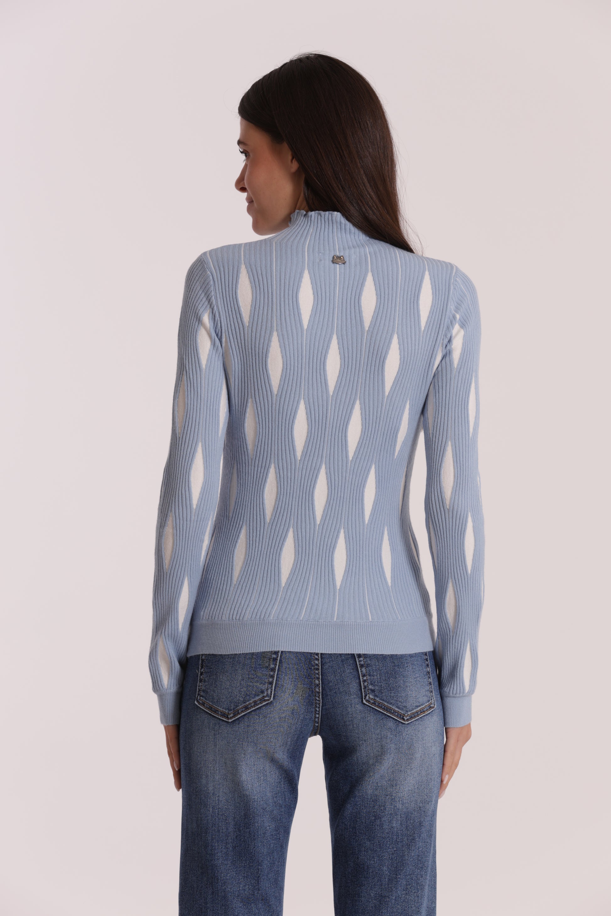 MAGLIA BICOLOR CON FANTASIA ROMBI