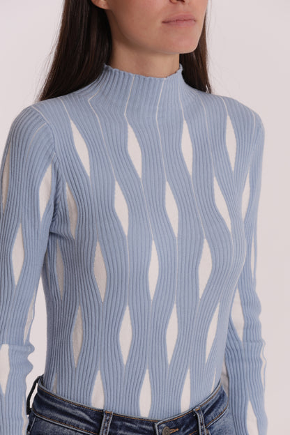 MAGLIA BICOLOR CON FANTASIA ROMBI