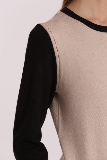 MAGLIA BICOLOR SCOLLO TONDO