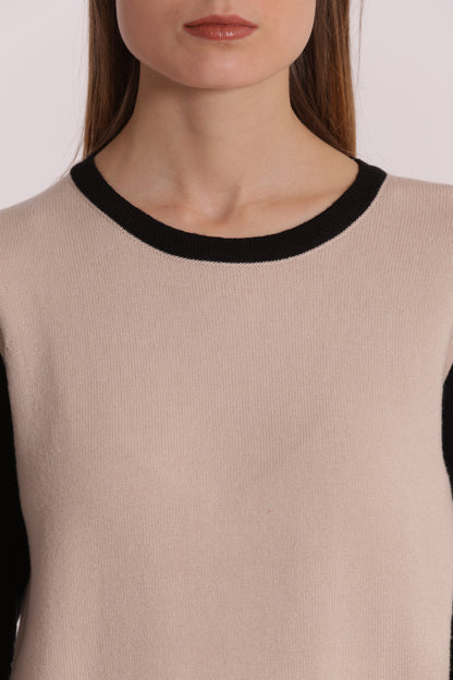 MAGLIA BICOLOR SCOLLO TONDO