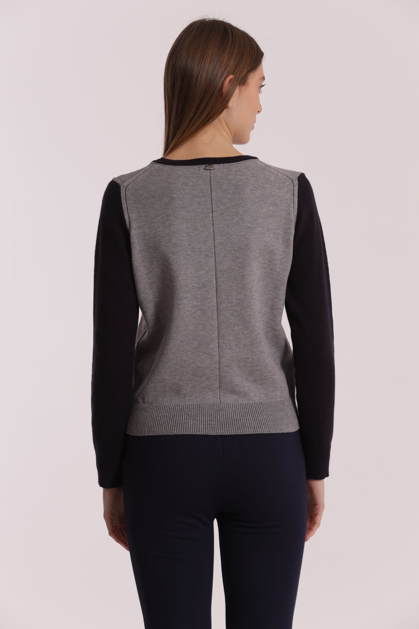 MAGLIA BICOLOR SCOLLO TONDO