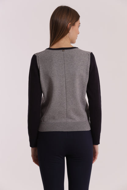 MAGLIA BICOLOR SCOLLO TONDO