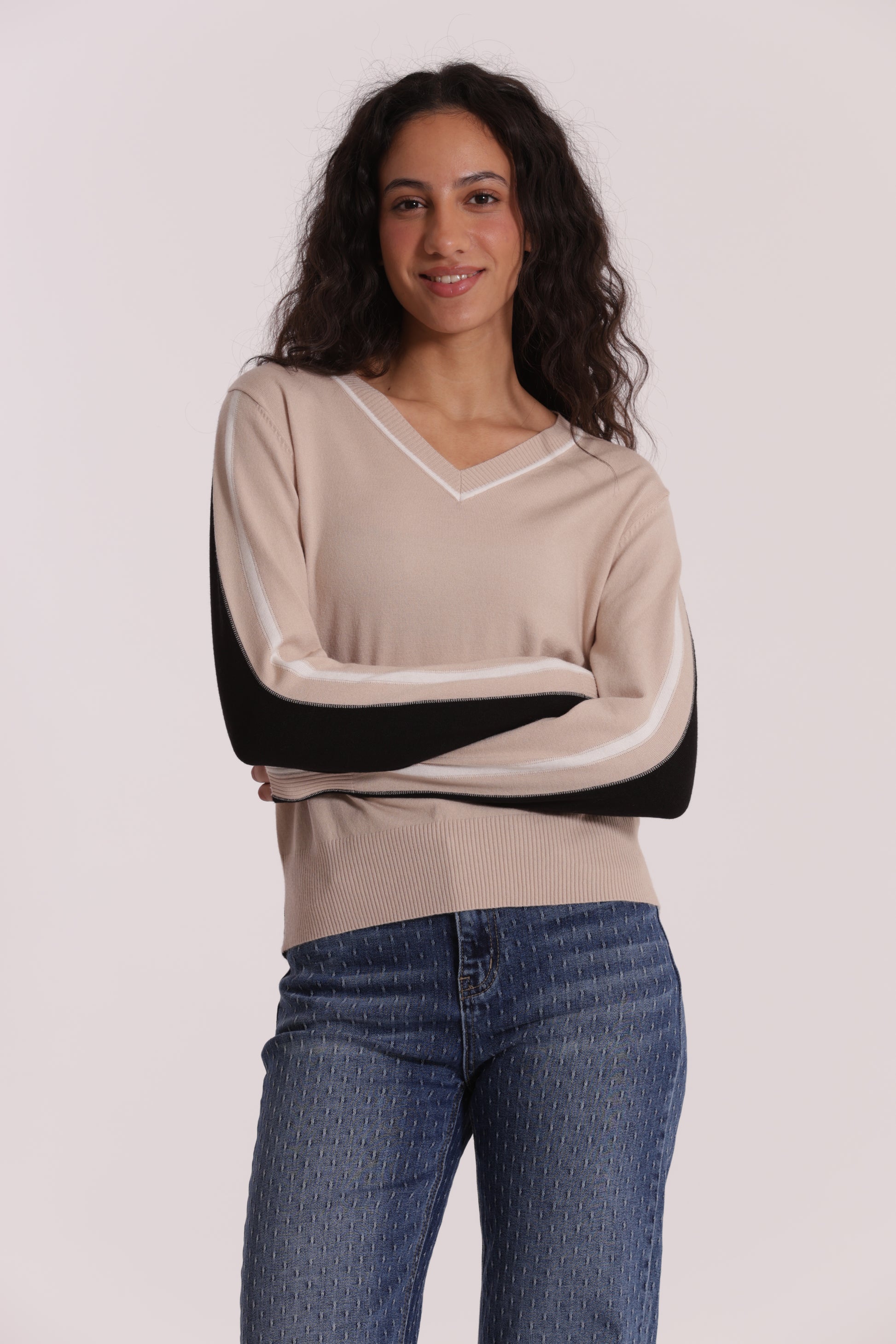 MAGLIA TRICOLOR SCOLLO A V