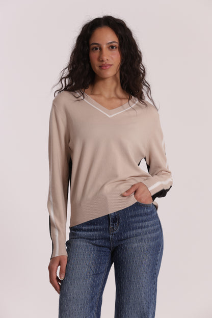 MAGLIA TRICOLOR SCOLLO A V