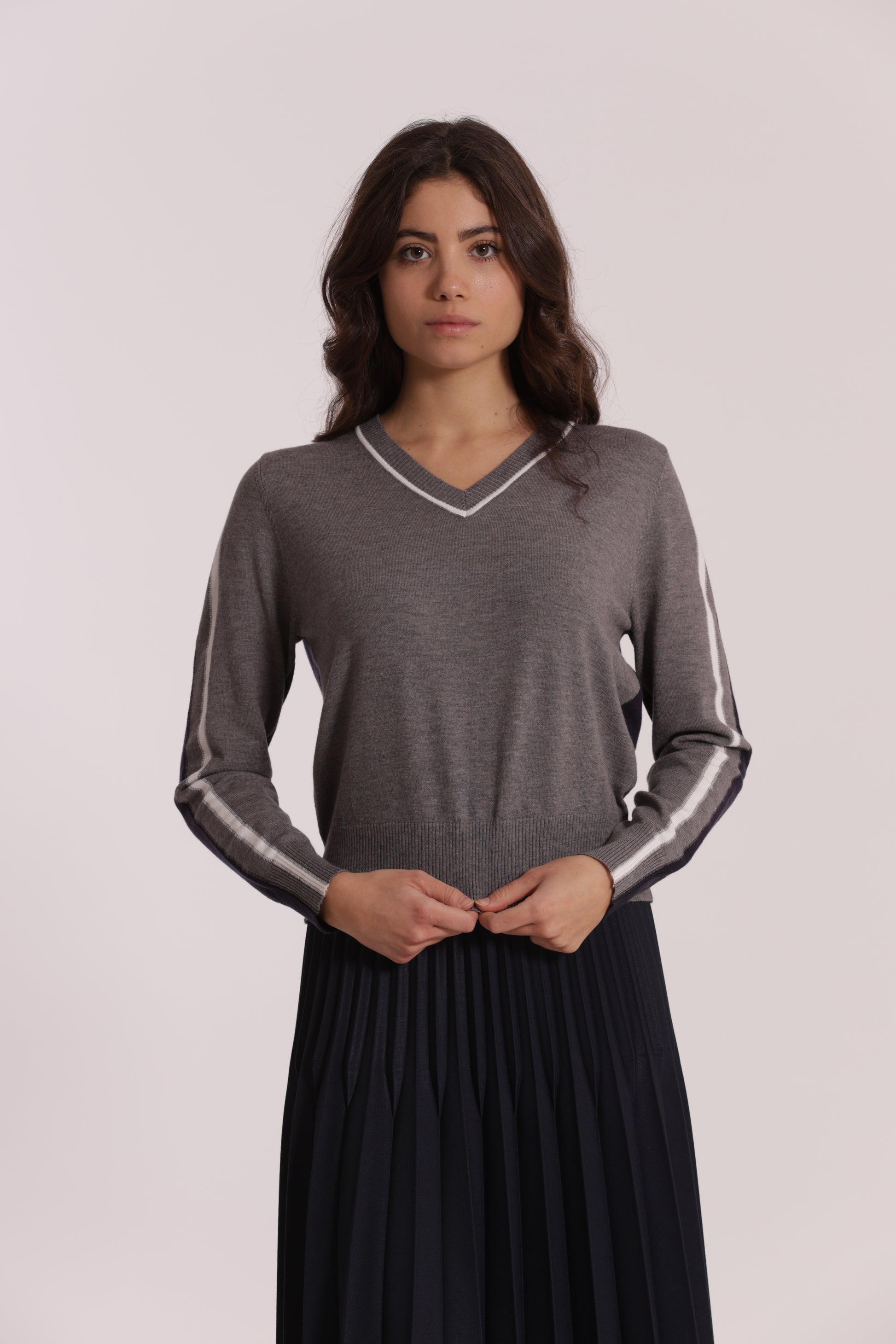 MAGLIA TRICOLOR SCOLLO A V