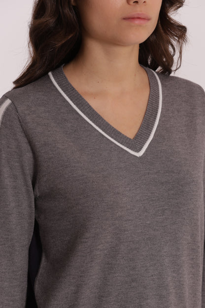 MAGLIA TRICOLOR SCOLLO A V