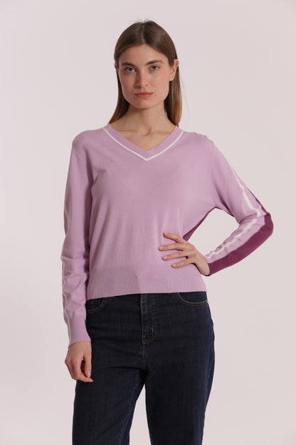 MAGLIA TRICOLOR SCOLLO A V