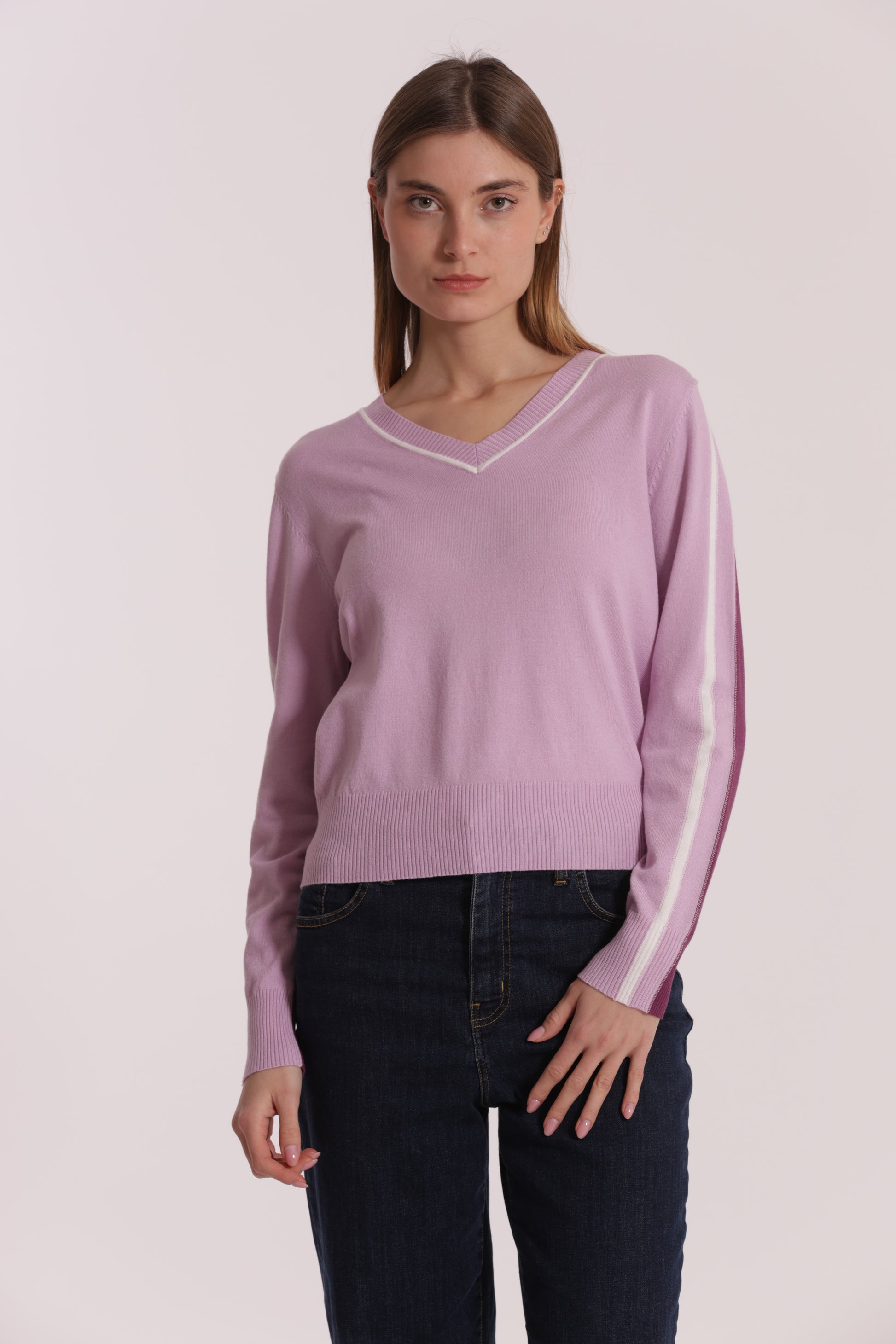 MAGLIA TRICOLOR SCOLLO A V