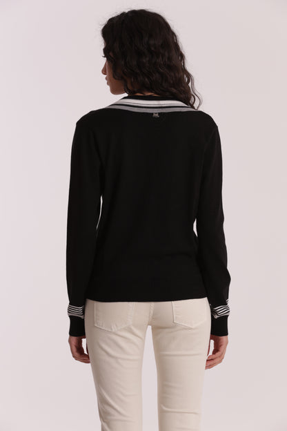 MAGLIA TRICOLOR CON DETTAGLIO RIGHE