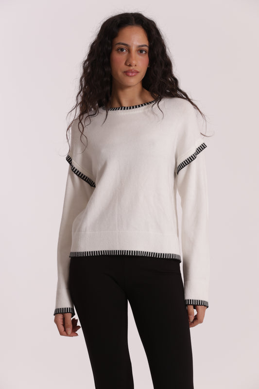 MAGLIA CON DETTAGLI  BICOLOR