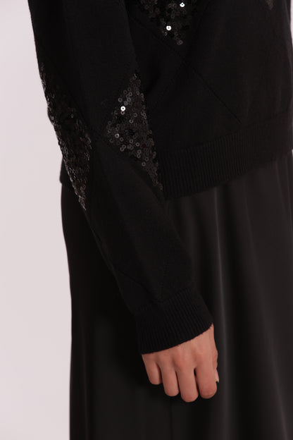 MAGLIA CON ROMBI E PAILLETES