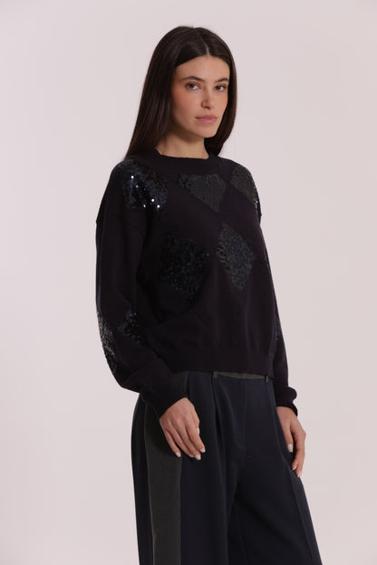 MAGLIA CON ROMBI E PAILLETES