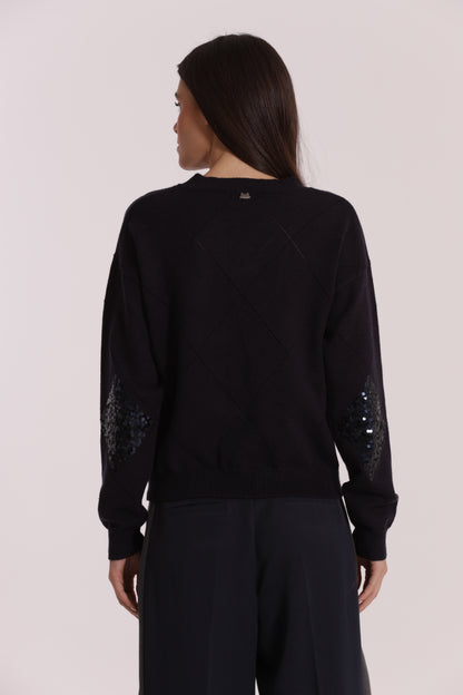 MAGLIA CON ROMBI E PAILLETES