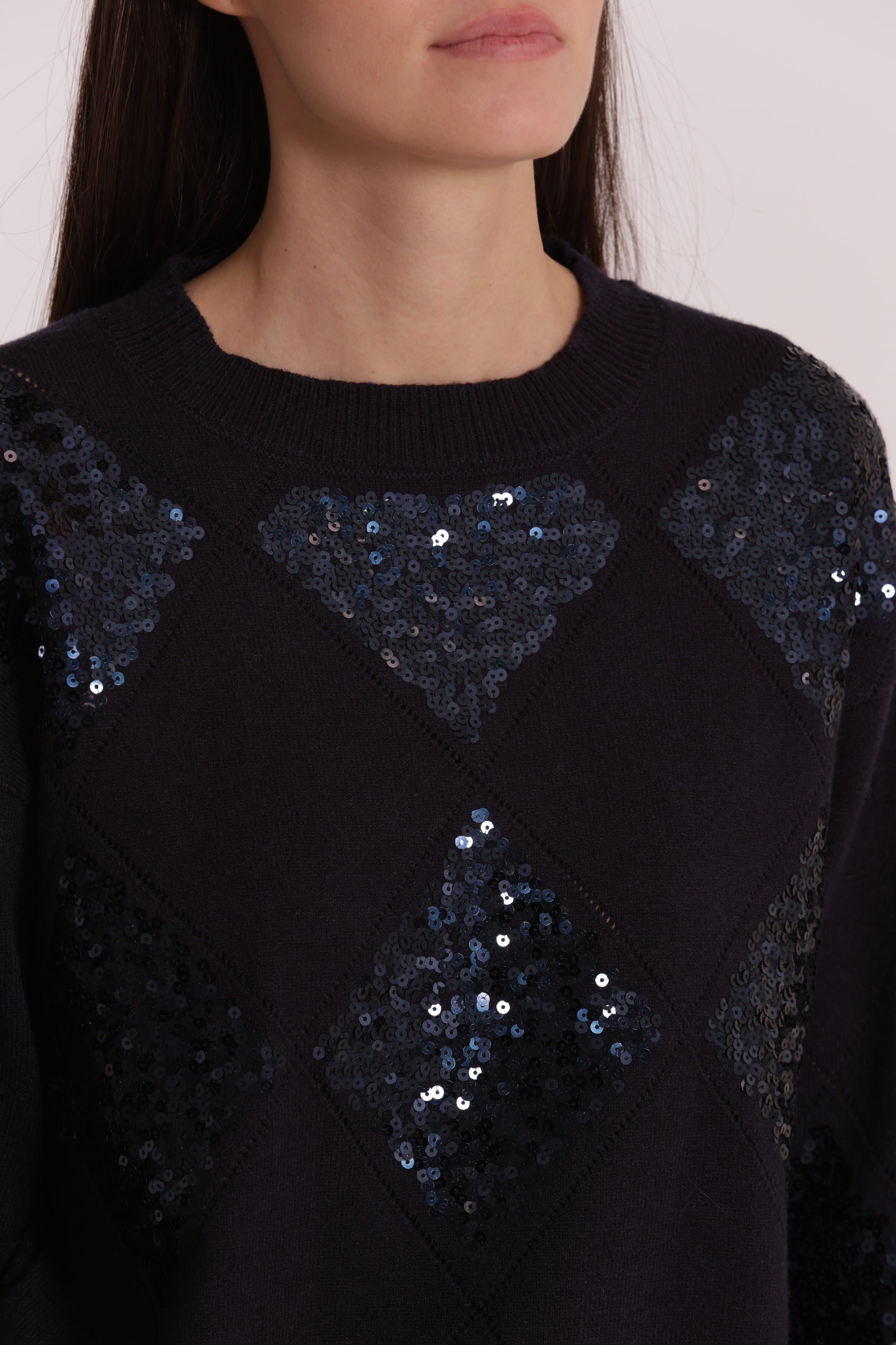 MAGLIA CON ROMBI E PAILLETES