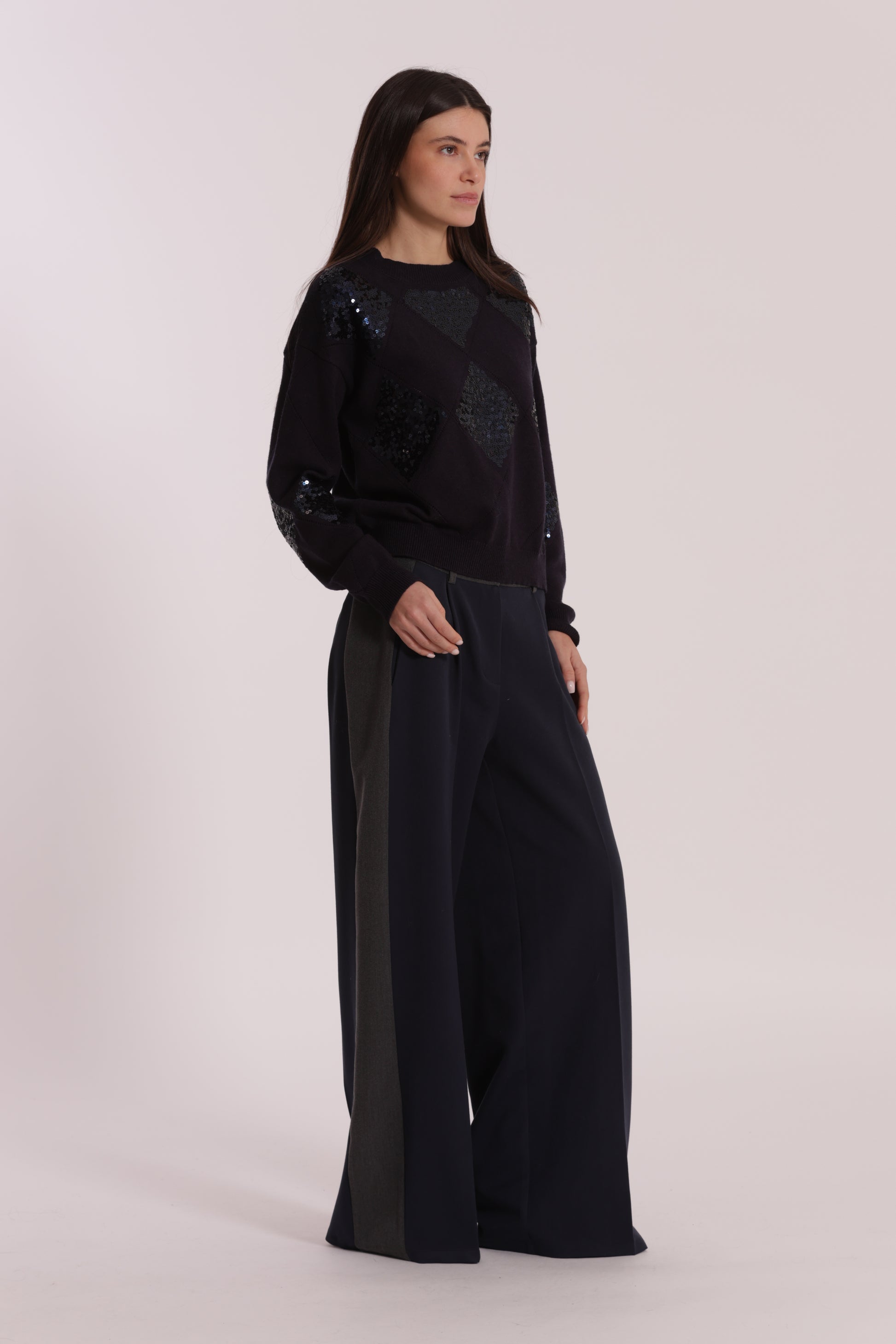 MAGLIA CON ROMBI E PAILLETES