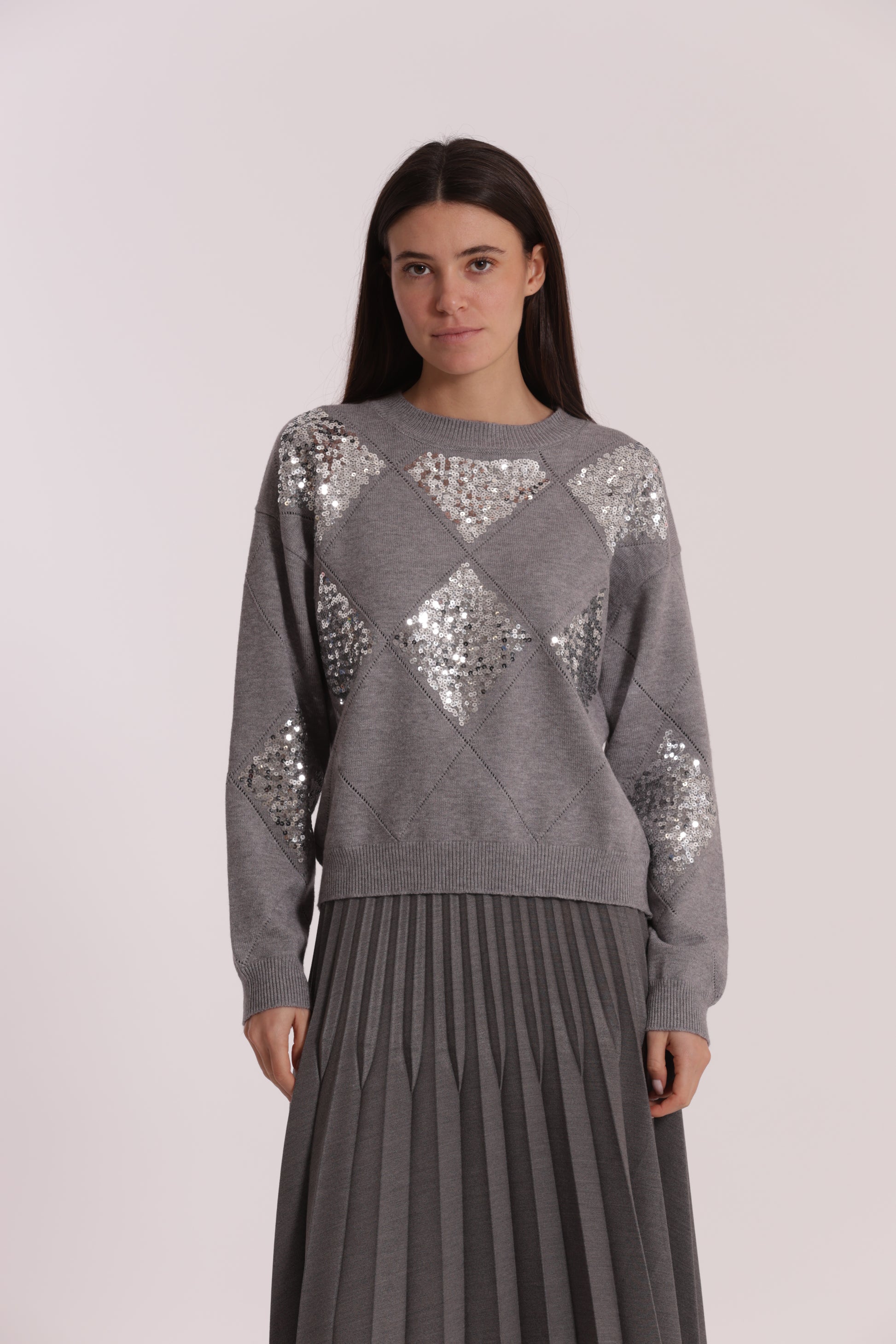 MAGLIA CON ROMBI E PAILLETES