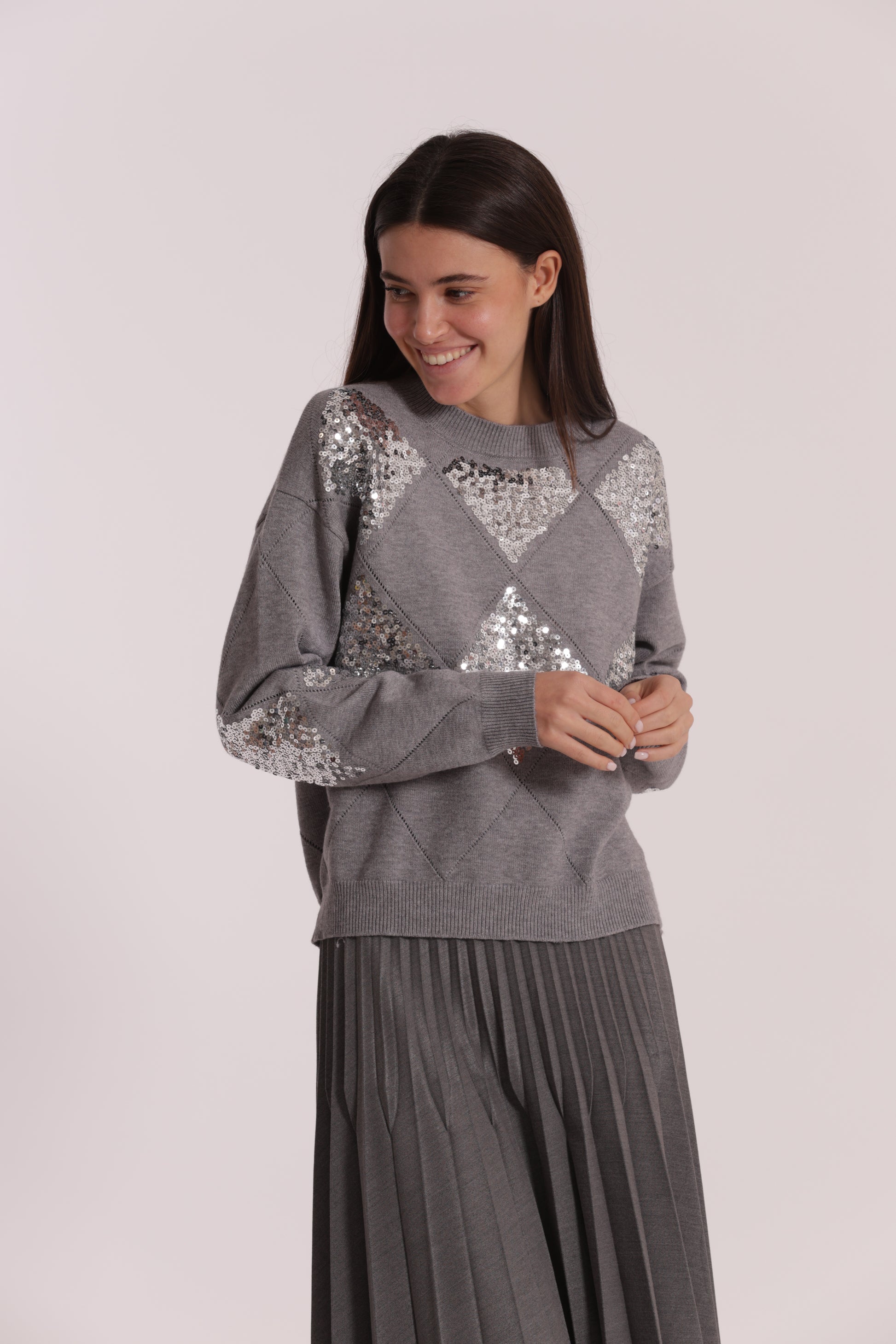 MAGLIA CON ROMBI E PAILLETES