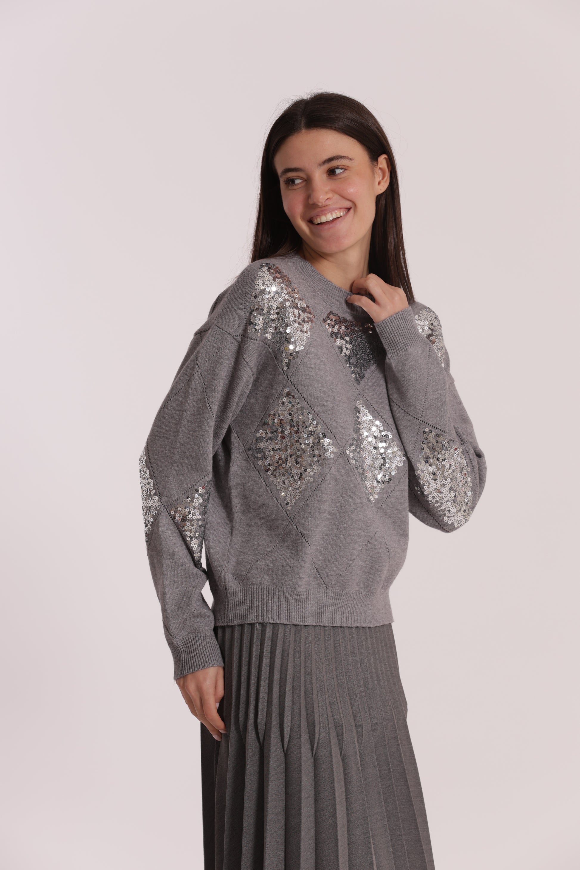 MAGLIA CON ROMBI E PAILLETES