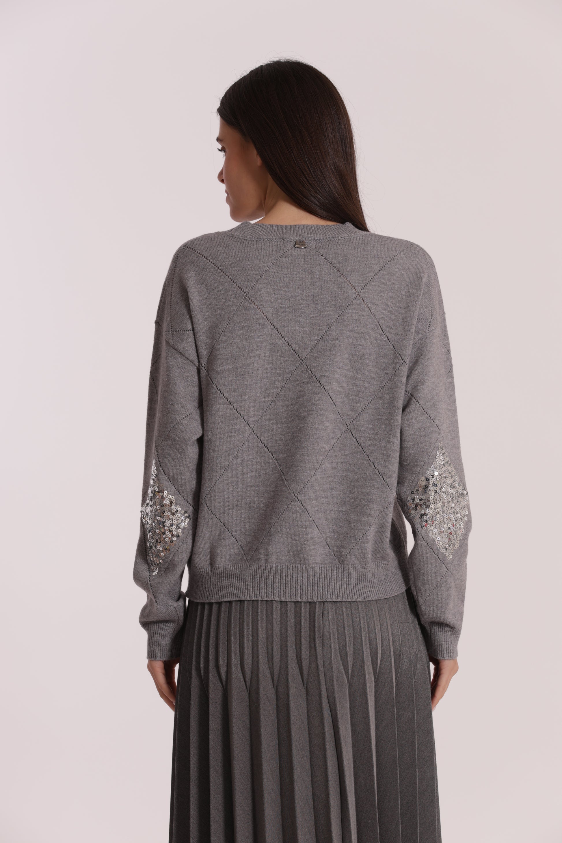 MAGLIA CON ROMBI E PAILLETES