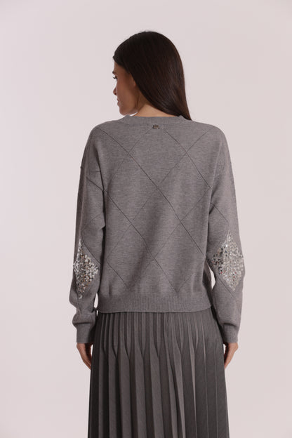 MAGLIA CON ROMBI E PAILLETES