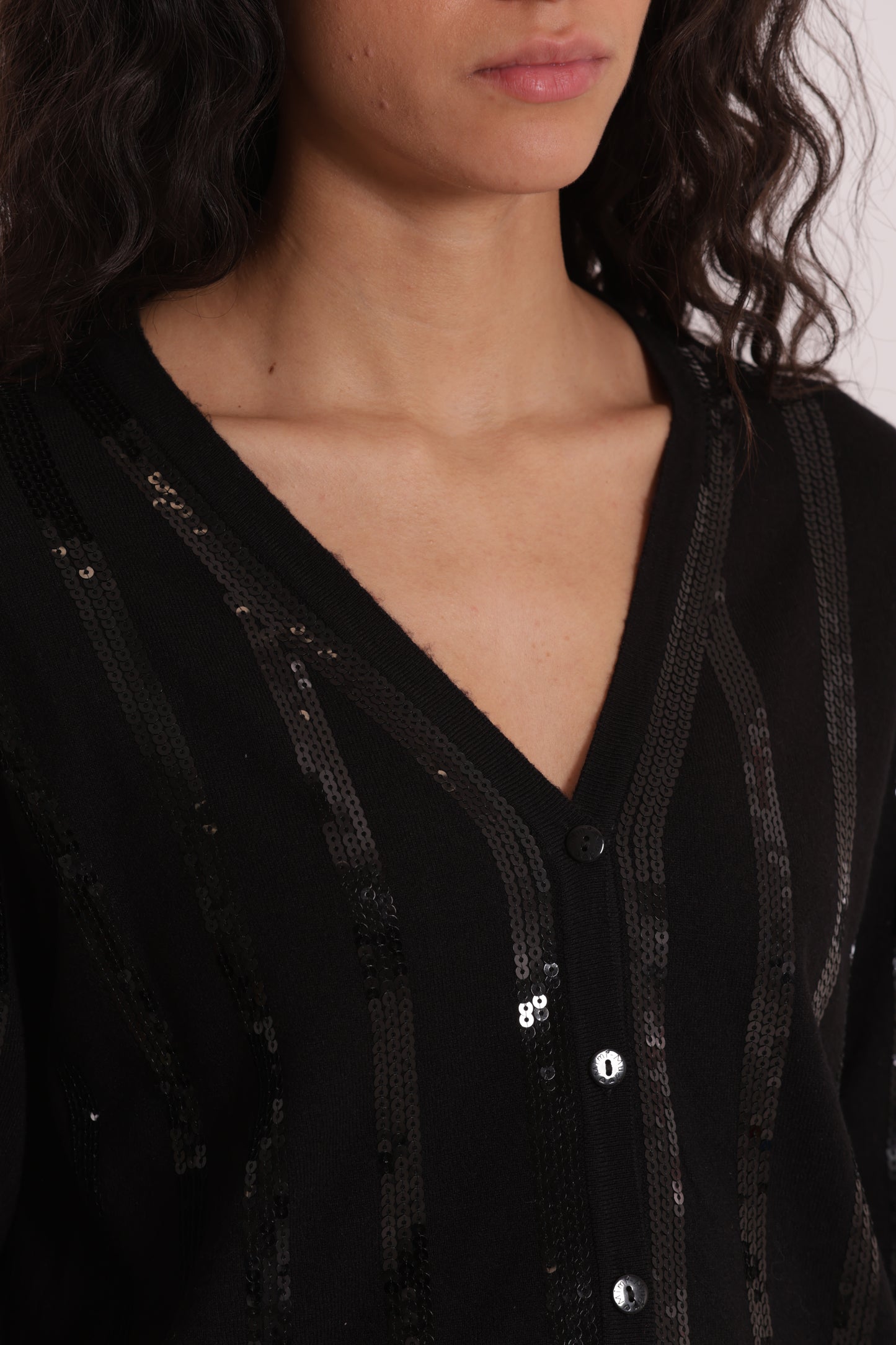 MAGLIA CARDIGAN CON PAILLETES