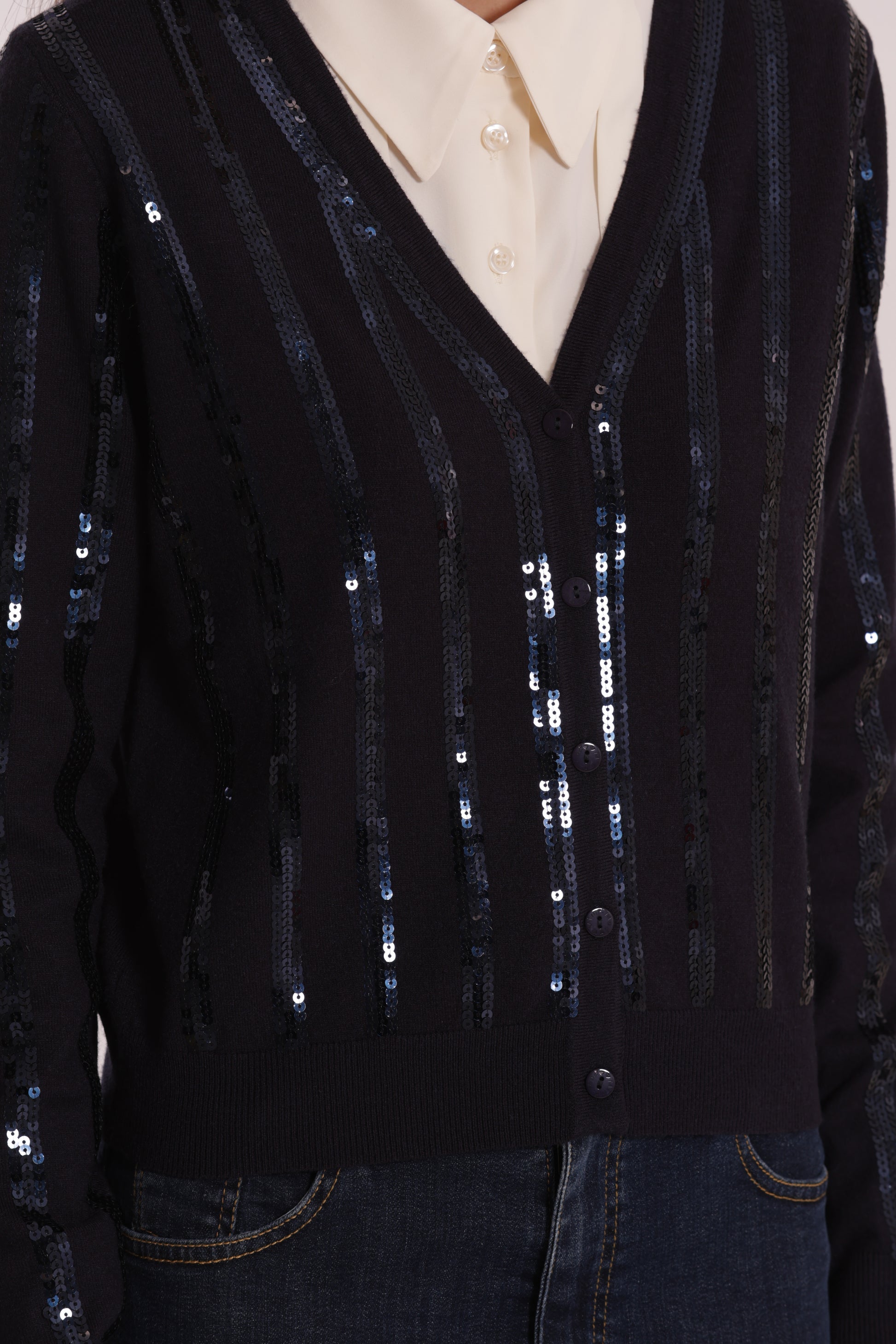 MAGLIA CARDIGAN CON PAILLETES