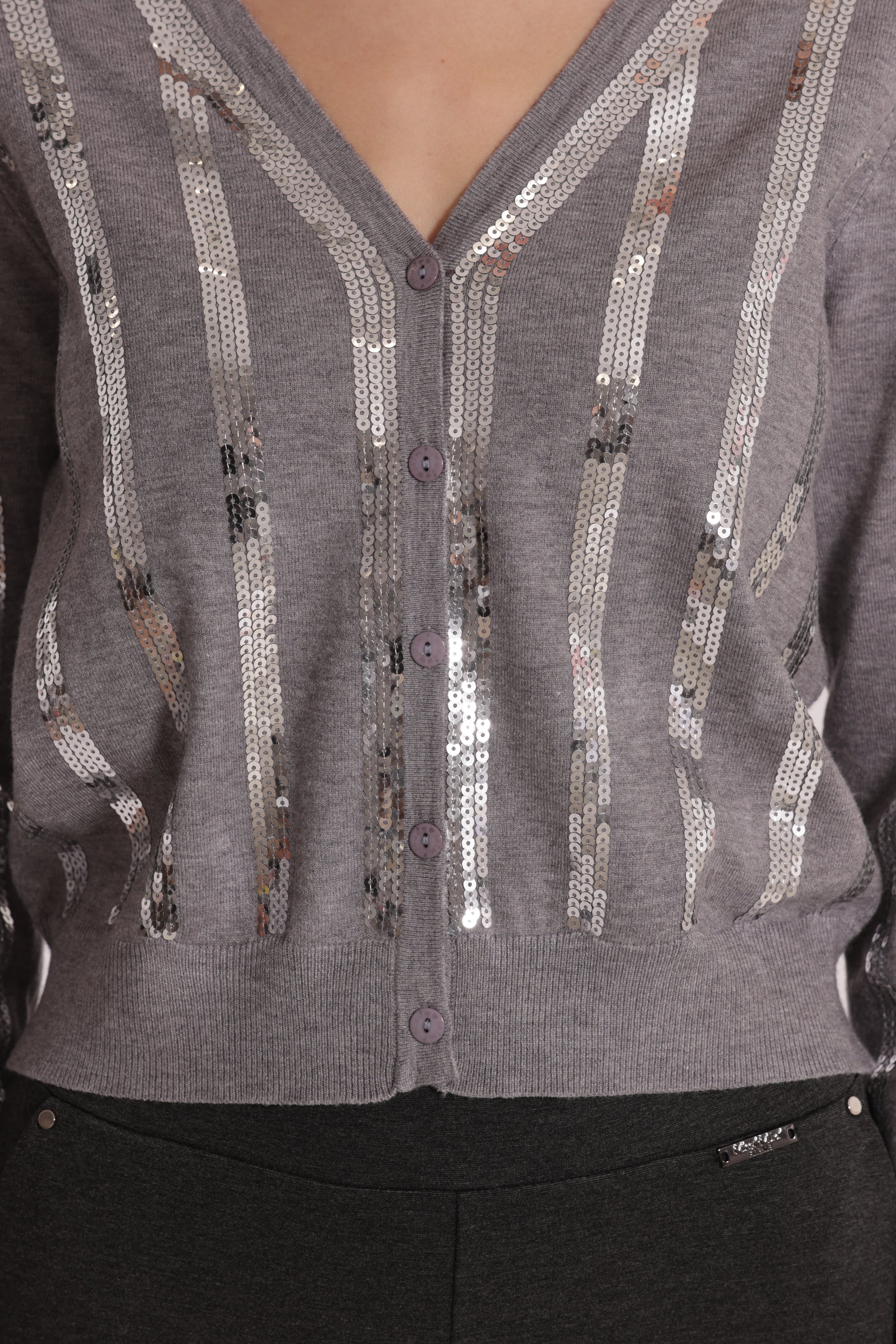 MAGLIA CARDIGAN CON PAILLETES