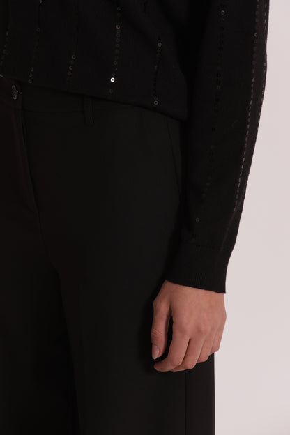 MAGLIA SCOLLO TONDO CON PAILLETES