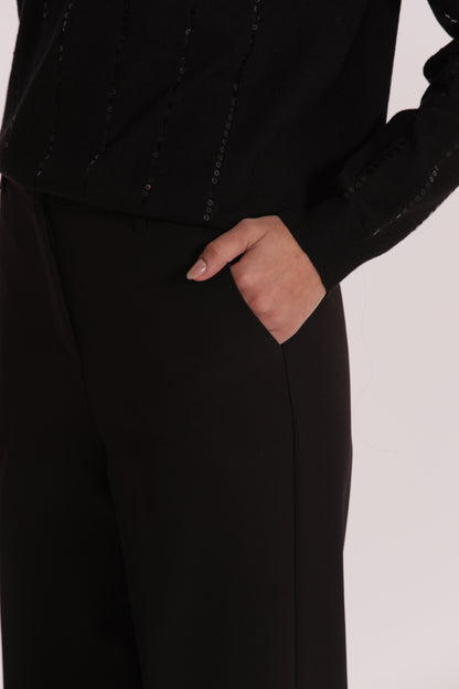 MAGLIA SCOLLO TONDO CON PAILLETES